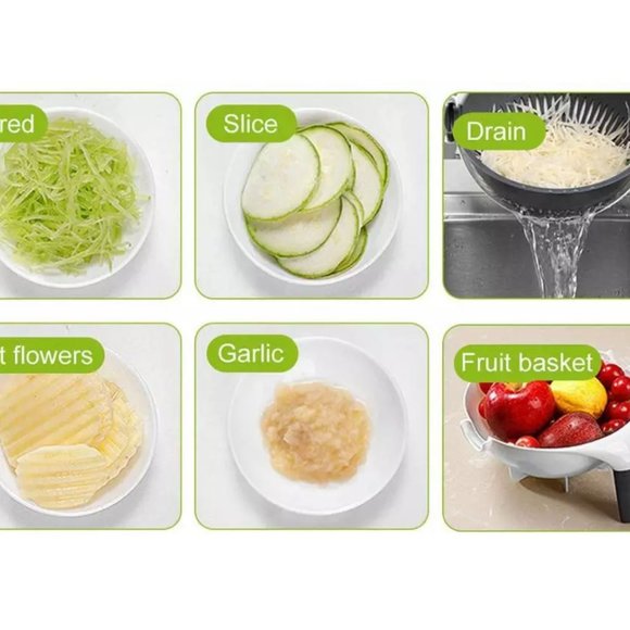 Multi-functional Vegetable Chopper with Vegetable Colander and Drainer Basket - Picture 6 of 8